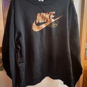 Nike Black Sweatshirt with Metallic Copper Logo